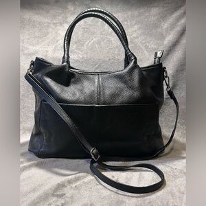 Vairena Ultra Rare Italian Pebbled Leather Shoulder Bag w/ Silver Hardware